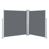 Retractable Side Awning Anthracite 140x600 cm - Front View