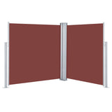 Retractable Side Awning Brown 140x600 cm - Front View