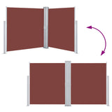 Retractable Side Awning Brown 140x600 cm - 45-Degree Angle