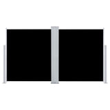 Patio Retractable Double Side Awning 170x600 cm Black - Front View