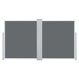 Patio Retractable Double Side Awning 170x600 cm Anthracite - Top-Down View