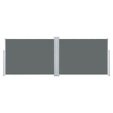 Retractable Side Awning Anthracite 120x1000 cm - Top-Down View