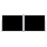 Retractable Side Awning Black 140x1000 cm - Side View