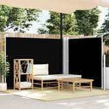 Retractable Side Awning Black 140x1000 cm