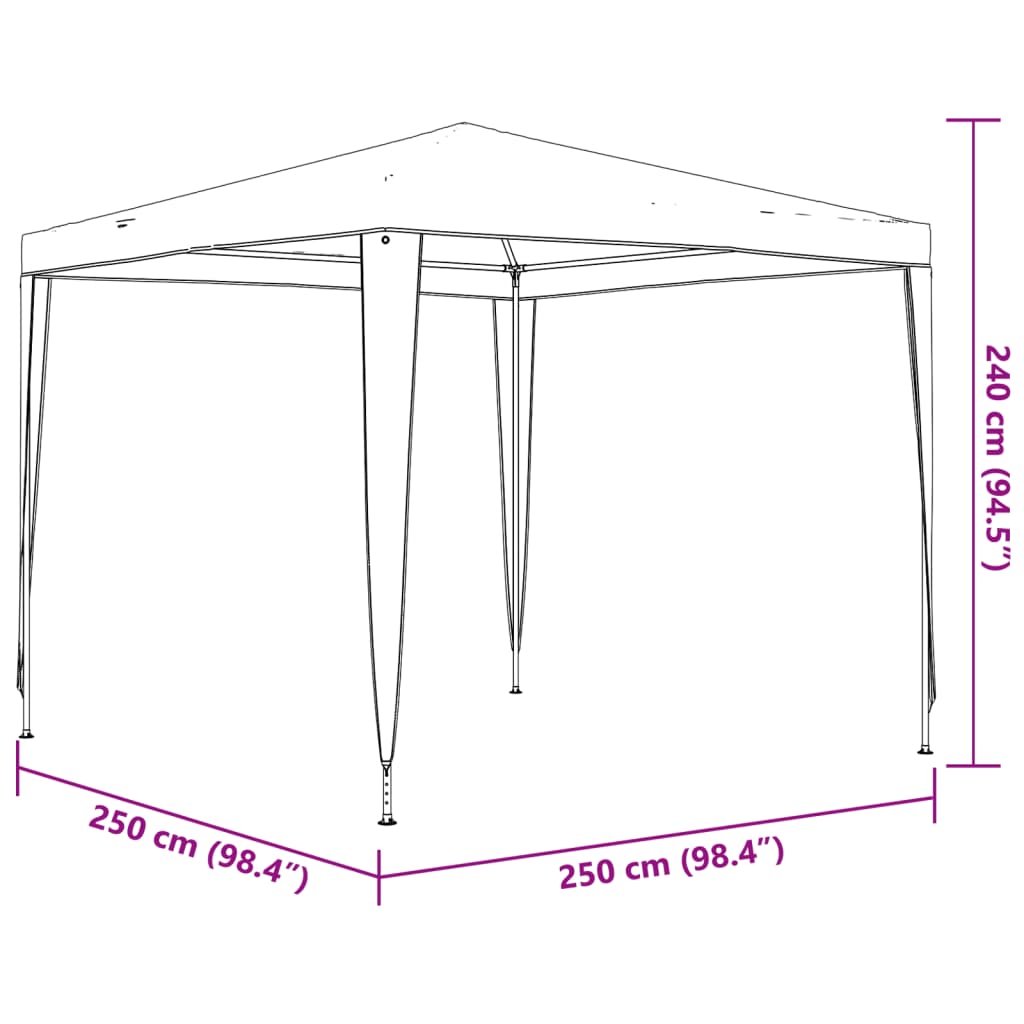 Professional Party Tent 2.5x2.5 m Anthracite 90 g/m?