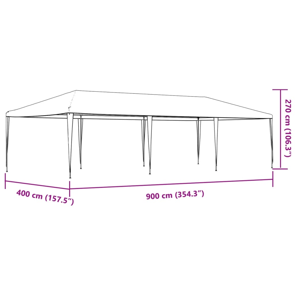 Professional Party Tent 4x9 m Anthracite 90 g/m?