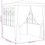 Professional Party Tent with Side Walls 2x2 m White 90 g/m?