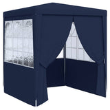 Professional Party Tent with Side Walls 2x2 m Blue 90 g/m² - Front View