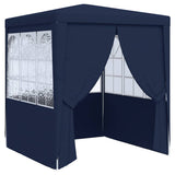 Professional Party Tent with Side Walls 2.5x2.5 m Blue 90 g/m² - Front View