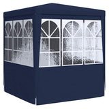 Professional Party Tent with Side Walls 2.5x2.5 m Blue 90 g/m?