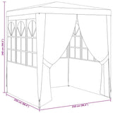 Professional Party Tent with Side Walls 2.5x2.5 m Blue 90 g/m?
