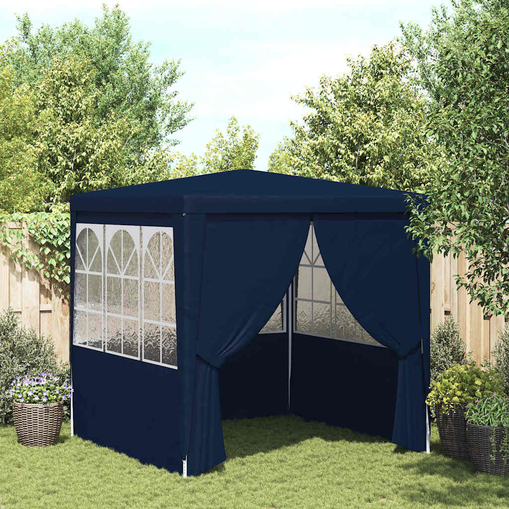 Professional Party Tent with Side Walls 2.5x2.5 m Blue 90 g/m?
