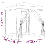 Party Tent with 4 Mesh Sidewalls 2x2 m White - Close-Up Angle