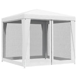 Party Tent with 4 Mesh Sidewalls 2.5x2.5 m White - Top-Down View