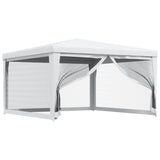 Party Tent with 4 Mesh Sidewalls 4x4 m White - Front View