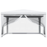 Party Tent with 4 Mesh Sidewalls 4x4 m White - Side View