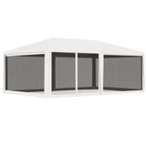 Party Tent with 4 Mesh Sidewalls 4x6 m White