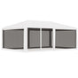 Party Tent with 4 Mesh Sidewalls 4x6 m White