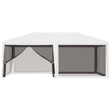 Party Tent with 4 Mesh Sidewalls 4x6 m White - Side View