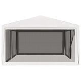 Party Tent with 4 Mesh Sidewalls 4x6 m White - Top-Down View