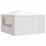 Professional Party Tent with Side Walls 4x4 m White 90 g/m² - Side View