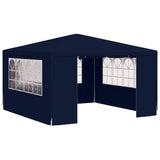 Professional Party Tent with Side Walls 4x4 m Blue 90 g/m² - Front View