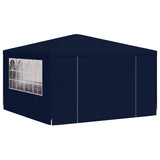 Professional Party Tent with Side Walls 4x4 m Blue 90 g/m² - Side View