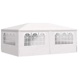Professional Party Tent with Side Walls 4x6 m White 90 g/m² - Rear View