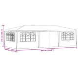 Professional Party Tent with Side Walls 4x9 m White 90 g/m² - Extra Image