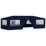 Professional Party Tent with Side Walls 4x9 m Blue 90 g/m² - Front View