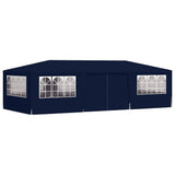 Professional Party Tent with Side Walls 4x9 m Blue 90 g/m² - Side View
