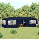 Professional Party Tent with Side Walls 4x9 m Blue 90 g/m²