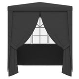 Professional Party Tent with Side Walls 2x2 m Anthracite 90 g/m² - Top-Down View