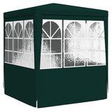 Professional Party Tent with Side Walls 2x2 m Green 90 g/m² - Rear View