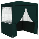 Professional Party Tent with Side Walls 2.5x2.5 m Green 90 g/m?
