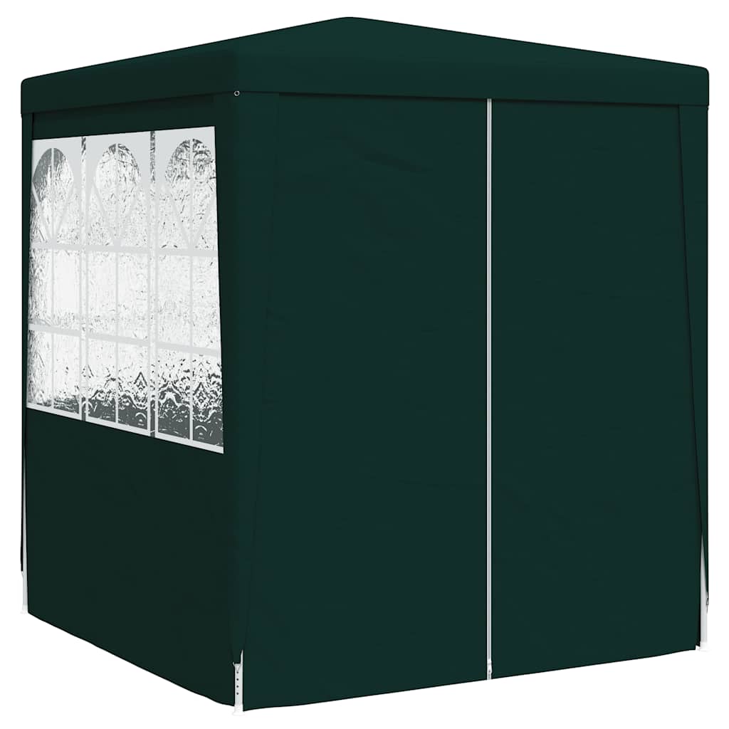 Professional Party Tent with Side Walls 2.5x2.5 m Green 90 g/m?