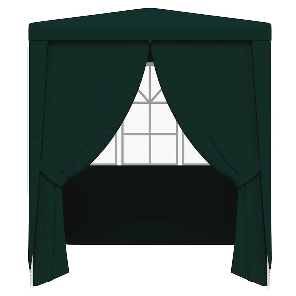 Professional Party Tent with Side Walls 2.5x2.5 m Green 90 g/m?