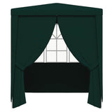 Professional Party Tent with Side Walls 2.5x2.5 m Green 90 g/m?