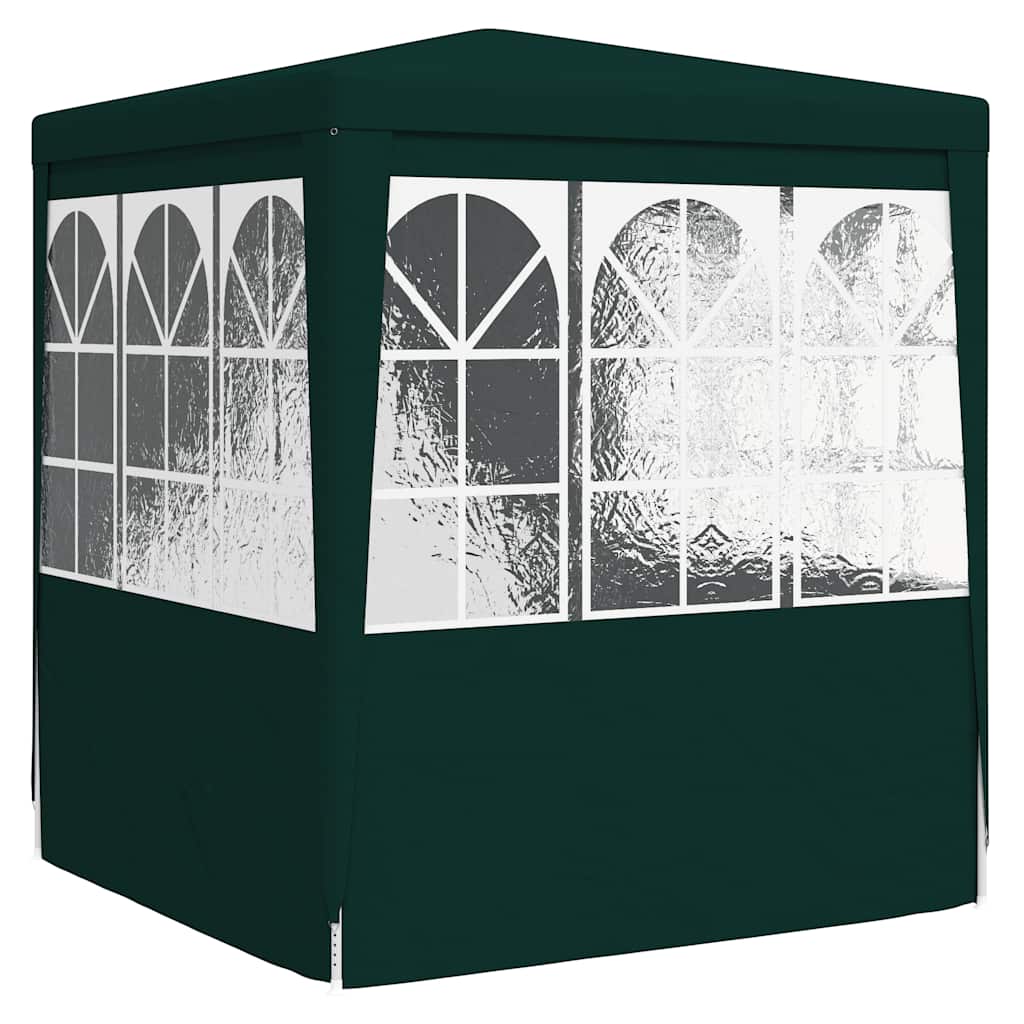 Professional Party Tent with Side Walls 2.5x2.5 m Green 90 g/m?