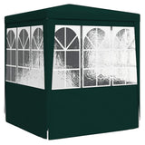Professional Party Tent with Side Walls 2.5x2.5 m Green 90 g/m?