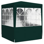 Professional Party Tent with Side Walls 2.5x2.5 m Green 90 g/m?