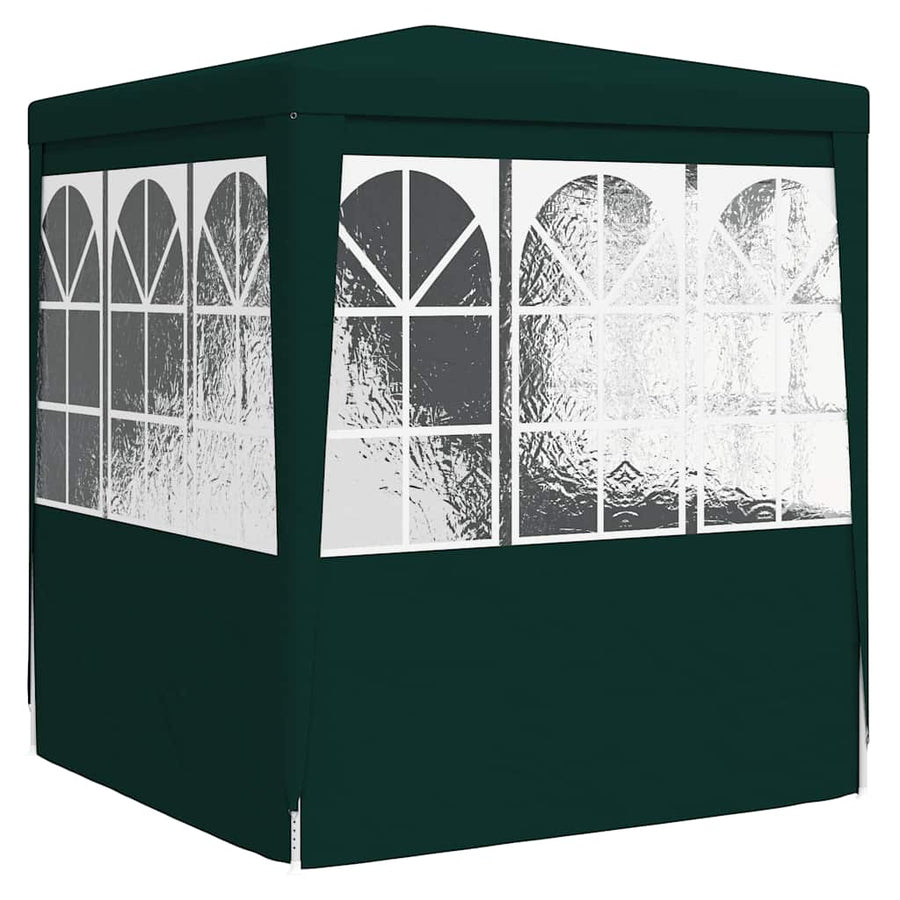Professional Party Tent with Side Walls 2.5x2.5 m Green 90 g/m?
