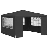 Professional Party Tent with Side Walls 4x4 m Anthracite 90 g/m² - Front View