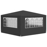 Professional Party Tent with Side Walls 4x4 m Anthracite 90 g/m² - Rear View