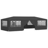 Professional Party Tent with Side Walls 4x9 m Anthracite 90 g/m² - Front View