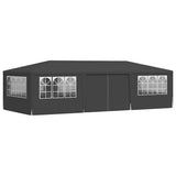 Professional Party Tent with Side Walls 4x9 m Anthracite 90 g/m² - Side View