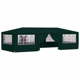 Professional Party Tent with Side Walls 4x9 m Green 90 g/m² - Front View