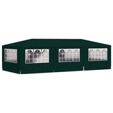 Professional Party Tent with Side Walls 4x9 m Green 90 g/m² - Rear View