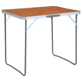 Foldable Camping Table with Metal Frame 80x60 cm