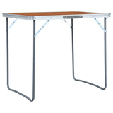 Foldable Camping Table with Metal Frame 80x60 cm - Side View